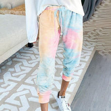 Load image into Gallery viewer, New Fashion Tie-dye Printed High-waist Calf Slacks Women Sweat Pants Joggers Streetwear Cropped Trousers