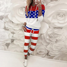 Load image into Gallery viewer, New Fashion Sweatsuit Pants Suits Women Autumn Hooded Patchwork Tracksuit Casual Hoodies Pullovers 2 Piece Set Sweat G1172