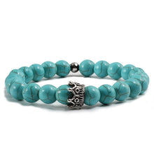 Load image into Gallery viewer, Charm Natural Stone Men Bracelet Crown Hematite Black Lava Beads Couple Distance Bracelet Women Yoga Jewelry Gifts