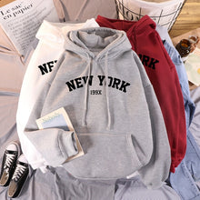 Load image into Gallery viewer, NEW 8 Colors Sweatshirts velvet winter Women's NEW YORK printing Hooded Female 2020 Cotton Thicken Warm Hoodies Lady Autumn Tops