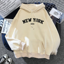 Load image into Gallery viewer, NEW 8 Colors Sweatshirts velvet winter Women's NEW YORK printing Hooded Female 2020 Cotton Thicken Warm Hoodies Lady Autumn Tops