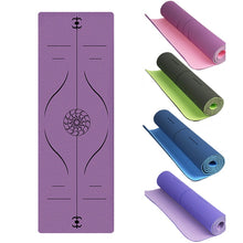 Load image into Gallery viewer, TPE Non-slip Yoga Mats With Position Line Thicken Sports Gymnastic Pilates Mats Tasteless Gym Exercise Living Room Pads Fitness