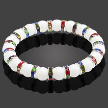 Load image into Gallery viewer, Colorful Crystal Beads Natural White Porcelain Handmade Strand Stone Bracelets Women Men Bracelet Yoga Prayer Buddha Jewelry