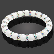Load image into Gallery viewer, Colorful Crystal Beads Natural White Porcelain Handmade Strand Stone Bracelets Women Men Bracelet Yoga Prayer Buddha Jewelry