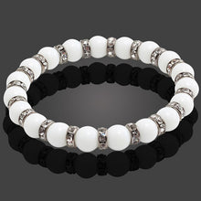 Load image into Gallery viewer, Colorful Crystal Beads Natural White Porcelain Handmade Strand Stone Bracelets Women Men Bracelet Yoga Prayer Buddha Jewelry
