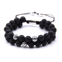 Load image into Gallery viewer, New brand Mens Lava Rock Bracelet, 8mm Tiger Eye Bead Bracelet for Men Natural Stone Yoga Essential Oil Bracelets for Gif