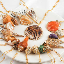 Load image into Gallery viewer, 20 Styles Seashell Pendants Initial Necklace female Statement Jewlery Geometric Multi 2 layer Shells Choker Necklaces for Women
