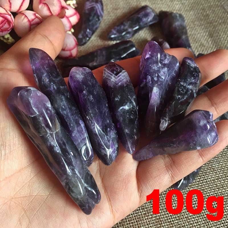 100g Natural Purple Amethyst Point Quartz Crystal Stone Mineral Specimen for Fish Tank Home Decor Gift