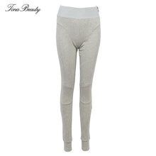 Load image into Gallery viewer, Tina Beauty Kylie Set Gymwear Outfits Two Piece Set Square Neck Midriff Bustier &amp; Stretch Full Length Hash Line Pant Sweat Set
