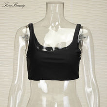 Load image into Gallery viewer, Tina Beauty Kylie Set Gymwear Outfits Two Piece Set Square Neck Midriff Bustier &amp; Stretch Full Length Hash Line Pant Sweat Set
