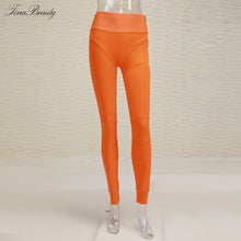 Load image into Gallery viewer, Tina Beauty Kylie Set Gymwear Outfits Two Piece Set Square Neck Midriff Bustier &amp; Stretch Full Length Hash Line Pant Sweat Set
