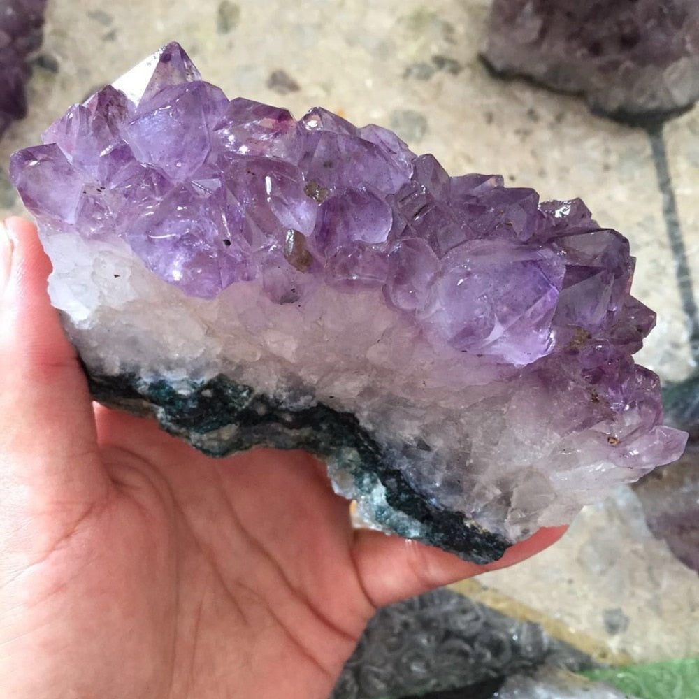 Raw Natural Amethyst Quartz Crystal Gemstone Meditation Reiki Healing Crystal Cluster Specimen Home Decoration Madagascar