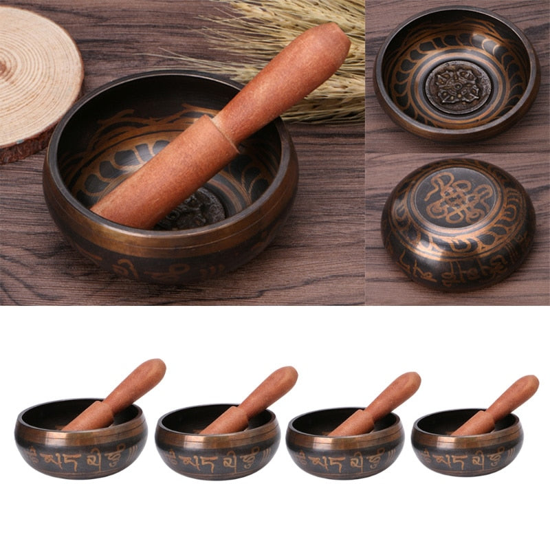 8cm/8.5cm/9.5cm/10.5cm Buddhism Tibetan Singing Bowl Hand Hammered Yoga Copper Chakra Meditation Gift