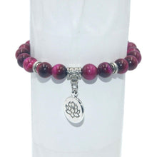 Load image into Gallery viewer, 8MM Natural Stone Lotus Beads lucky Bracelet Tiger eye Agates Mala Beads Bracelets Bangles For Women Men Yoga Bracelet Femme
