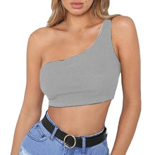 Load image into Gallery viewer, Sujetador Deportivo One Shoulder Sports Bra Women Girl Workout Yoga Bra Sexy Support Black Top
