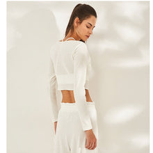 Load image into Gallery viewer, Women Long Sleeves Yoga Crop Top Ribbed Female Breathable Sport T Shirt Workout Fitness shirt Gym top Running  Sweater clothes
