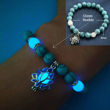 Load image into Gallery viewer, Natural Stone Bracelet Yoga Healing Luminous Glow In The Dark Bracelet Lotus Charm Beads Bracelet for Men Women Prayer Buddhism

