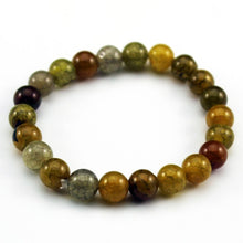 Load image into Gallery viewer, Nature Beaded Bracelet Men 8mm Natural Stone Lava Rock Tiger Eye Black Onyx Matte Healing Beads Stretch Charm Yoga Women Jewelry
