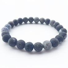 Load image into Gallery viewer, Nature Beaded Bracelet Men 8mm Natural Stone Lava Rock Tiger Eye Black Onyx Matte Healing Beads Stretch Charm Yoga Women Jewelry
