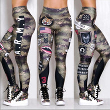 Load image into Gallery viewer, Women Army Green Print Leggings Push Up Fitness Legging Elastic Workout Pants Fashion Female Printed Leggings
