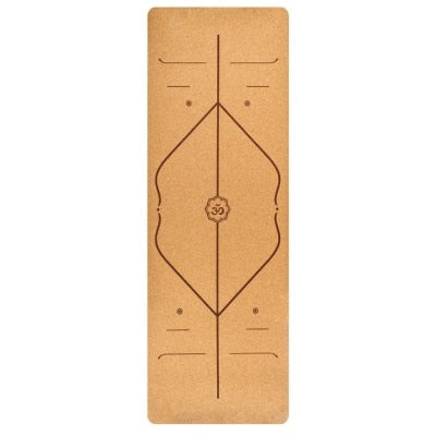 TPE Widens Yoga Mat 183cm*68cm Cork Yoga Mat Comfortable Non-slip Pilates Mat Portable Outdoor Exercise Mat 5mm Thick