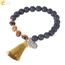 Load image into Gallery viewer, CSJA 7 Chakras Healing Bracelet 8mm Yoga Meditation Natural Stone Beaded Bracelets Real Crystal Quartz Women Hand Jewellery F398
