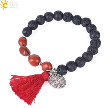 Load image into Gallery viewer, CSJA 7 Chakras Healing Bracelet 8mm Yoga Meditation Natural Stone Beaded Bracelets Real Crystal Quartz Women Hand Jewellery F398
