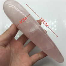 Load image into Gallery viewer, 18cm Natural Quartz Crystal Massage Wand Rose Quartz Massage Wand Large Healing Crystal Stone Yoni Massage Stick As Women Gift
