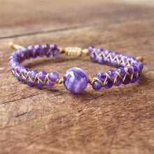 Load image into Gallery viewer, Amethyst Stone String Beads Braided Yoga Bracelet &amp; Bangle Women Men Handmade DIY Jewelry Bohemia Charm Warp Bracelet Friendship
