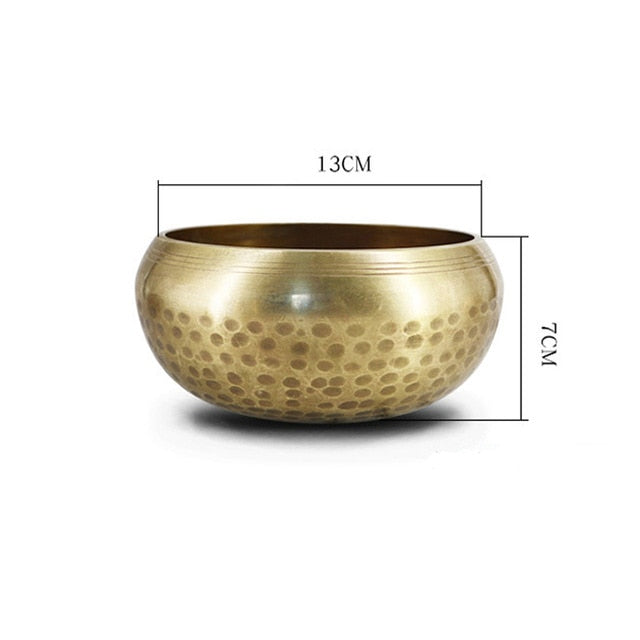 New Arrival Tibetan Buddhism Bowl Meditation Hammered Alms  Yoga Copper Sound Therapy Chakra Singing Bowl Religious Supplies