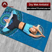 Load image into Gallery viewer, 6MM Widened 80cm Frog Print TPE Non-slip Tasteless Elastic Yoga Mat For Beginner Soft Fitness Multicolor Carpet Gym Exercise Mat
