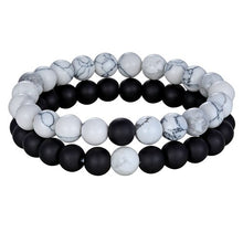 Load image into Gallery viewer, Hot Couples Distance Bracelet Natural Stone White Black Yoga Beaded Bracelets for Men Women Friend Gift Charm Strand Jewelry
