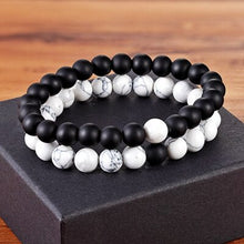 Load image into Gallery viewer, Hot Couples Distance Bracelet Natural Stone White Black Yoga Beaded Bracelets for Men Women Friend Gift Charm Strand Jewelry
