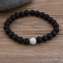 Load image into Gallery viewer, Hot Couples Distance Bracelet Natural Stone White Black Yoga Beaded Bracelets for Men Women Friend Gift Charm Strand Jewelry
