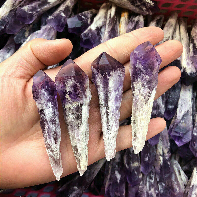 1PC Natural Stones and Crystals Healing Crystals Natural Amethyst Quartz Cluster Crystal Wand Point Specimen Lucky Healing