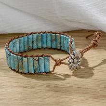 Load image into Gallery viewer, Natural Stone Leather Wrap Beaded Bracelets Handmade Fashion 7 Chakra Men Women Flower Tree of Life Healing Yoga Bracelet
