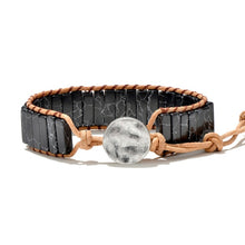 Load image into Gallery viewer, Natural Stone Leather Wrap Beaded Bracelets Handmade Fashion 7 Chakra Men Women Flower Tree of Life Healing Yoga Bracelet

