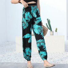 Load image into Gallery viewer, New Summer Women&#39;s Loose Harem Pants Boho Printed Pockets Wide Leg Loose Sweat Pants Wide Leg Pants Ethnic Retro Casual Pants Be
