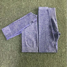 Load image into Gallery viewer, Women Seamless yoga set Fitness Sport Suits GYM cloth Yoga  Shirts High Waist Running Leggings Workout Pants Shirts Bra Tops
