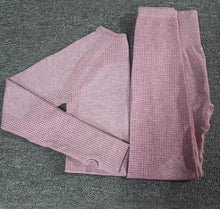 Load image into Gallery viewer, Women Seamless yoga set Fitness Sport Suits GYM cloth Yoga  Shirts High Waist Running Leggings Workout Pants Shirts Bra Tops
