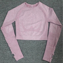 Load image into Gallery viewer, Women Seamless yoga set Fitness Sport Suits GYM cloth Yoga  Shirts High Waist Running Leggings Workout Pants Shirts Bra Tops
