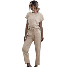 Load image into Gallery viewer, Hot sale 2pcs Women 2020 Summer Tracksuits Set Lounge Wear Short Sleeve Tops Long Pants Sweat Suits House Sports Casual Outfit
