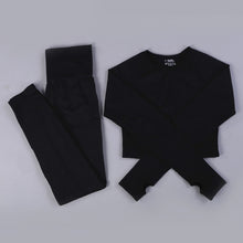 Load image into Gallery viewer, Women Seamless Long Sleeve Yoga Set 2 Piece Sports Bra Top+Pants Sportswear Tracksuit Gym Fitness Leggings Costume Jogging Suit
