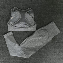 Load image into Gallery viewer, 2PCS Mesh Seamless yoga set Sports Suits Women&#39;s Yoga Set High Waist GYM Fitness running Pants Top Sportswear Women Leggings+Bra
