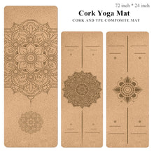 Load image into Gallery viewer, 72 *24 inch Natural Cork TPE Yoga Mat Non-slip Pilates Exercise Mats Fitness Gym Sports Slimming Balance Training Pads 4mm
