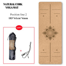 Load image into Gallery viewer, 72 *24 inch Natural Cork TPE Yoga Mat Non-slip Pilates Exercise Mats Fitness Gym Sports Slimming Balance Training Pads 4mm

