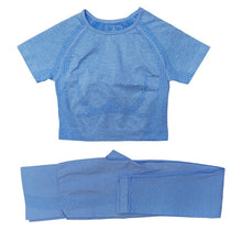 Load image into Gallery viewer, Seamless Women Vital Yoga Set Workout Shirts Sport Pants Bra Gym Clothing Short Crop Top High Waist Running Leggings Sports Set
