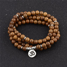 Load image into Gallery viewer, Multilayer 108 Wood Beads Lotus OM Bracelet Tibetan Buddhist Mala Buddha Charm Rosary Bracelet Yoga Wooden For Women Men Jewelry
