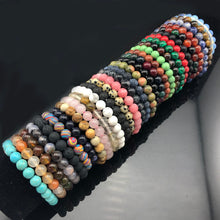 Load image into Gallery viewer, Nice Chakra Beaded Bracelet Men 8mm Natural Stone Lava Tiger Eye Matte Black Onyx Healing Beads Stretch Charm Yoga Women Jewelry
