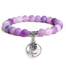 Load image into Gallery viewer, Handmade Natural Stone Lotus Ohm Buddha Beads Bracelet Pink Zebra Stone Lotus Charm Bracelet for Women Men Yoga  Jewelry Gifts
